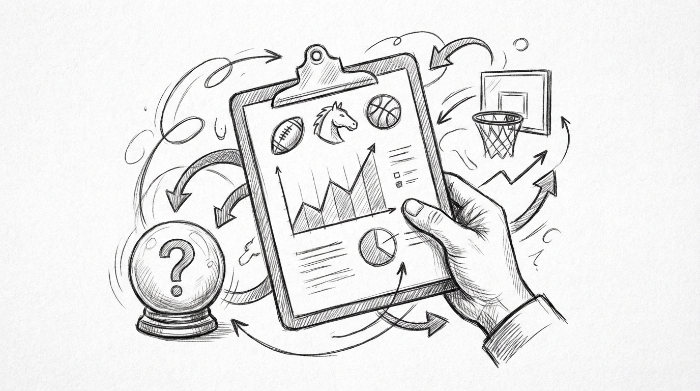 artistic sketch of a sports betting prediction